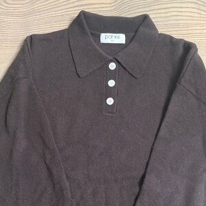 Parke Women's Dark Brown Polo Sweater